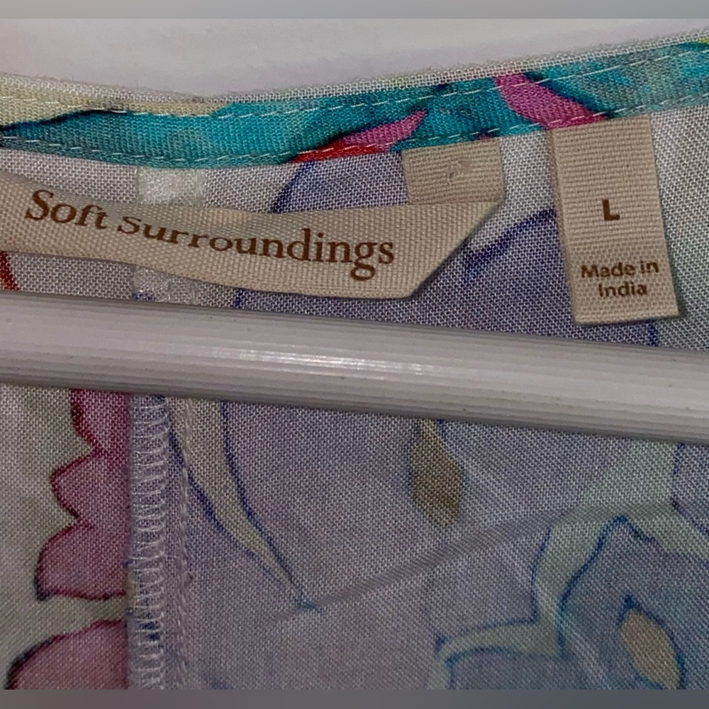 Soft Surroundings Flourish Watercolor Floral Maxi Dress Size L Large - Picture 8 of 16